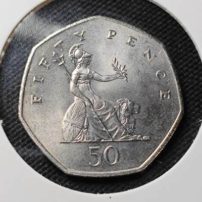 KK钱币收藏小铺  第396期  2月预留时间 周末发货 -  1997英国50便士 好品