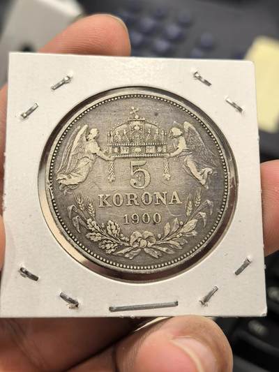 博洋堂世界钱币拍卖第162期（全场包邮） 匈牙利1900年5克朗银币