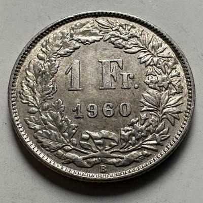 🌹外币初藏🌹🐯2026年第22场  每周二四六晚8️⃣点 接代拍 - 瑞士1960年1法郎银币 5克83.5%银