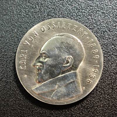 【德藏】世界币章拍卖第167期（拍品征集中~欢迎藏友联系） - 1989年 东德和平主义者卡尔·冯·奥西茨基诞辰百年5马克纪念镍币 直径约：29mm；重约：12.3g
