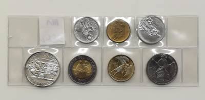 博洋堂世界钱币拍卖第162期（全场包邮） 梵蒂冈1986年若望·保禄二世7枚套币-含1000里拉银币