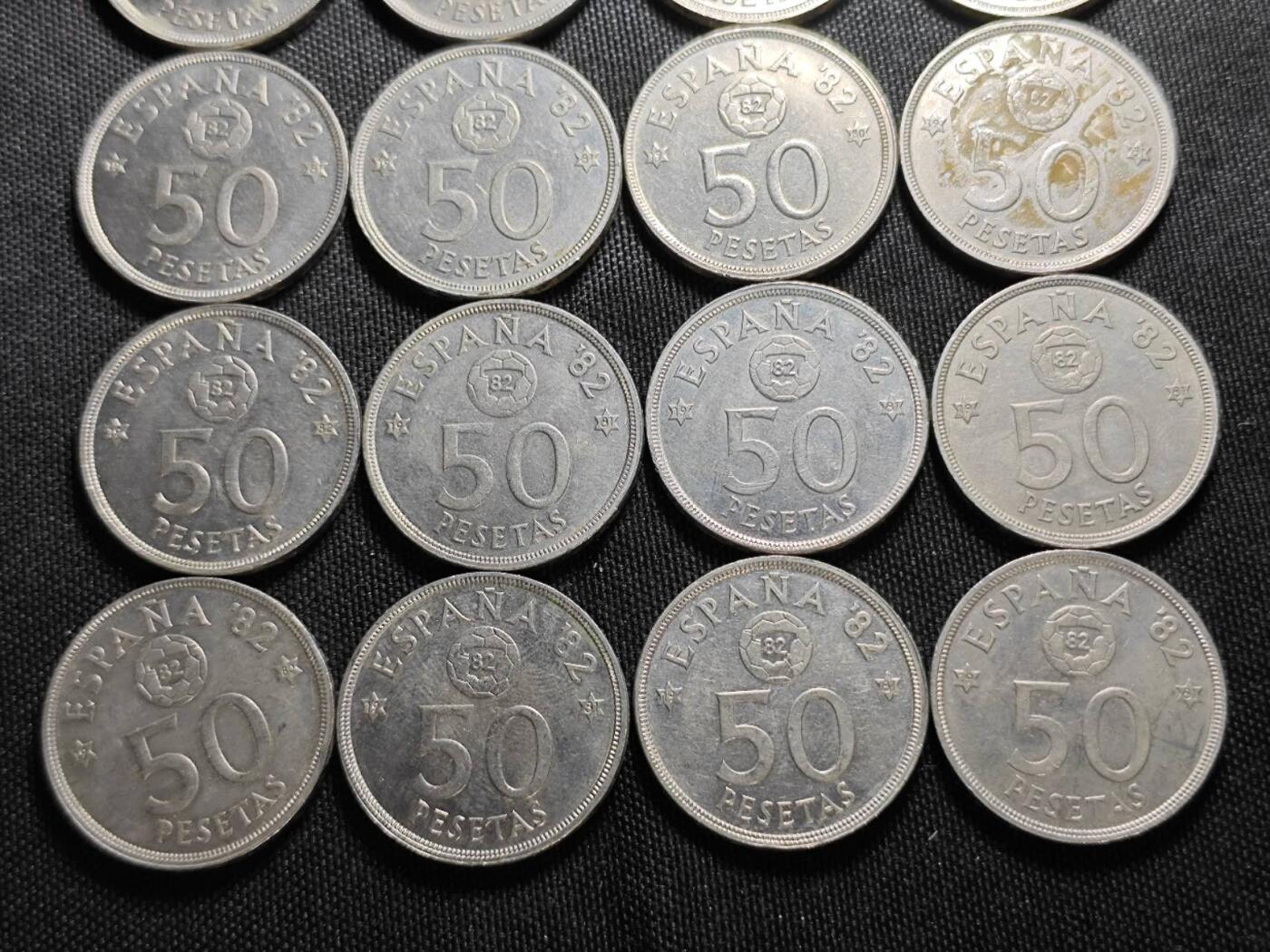 KK钱币收藏小铺   套币 批量/好品散币专场 2月预留时间 周末发货  西班牙50比塞塔纪念币 一组16枚