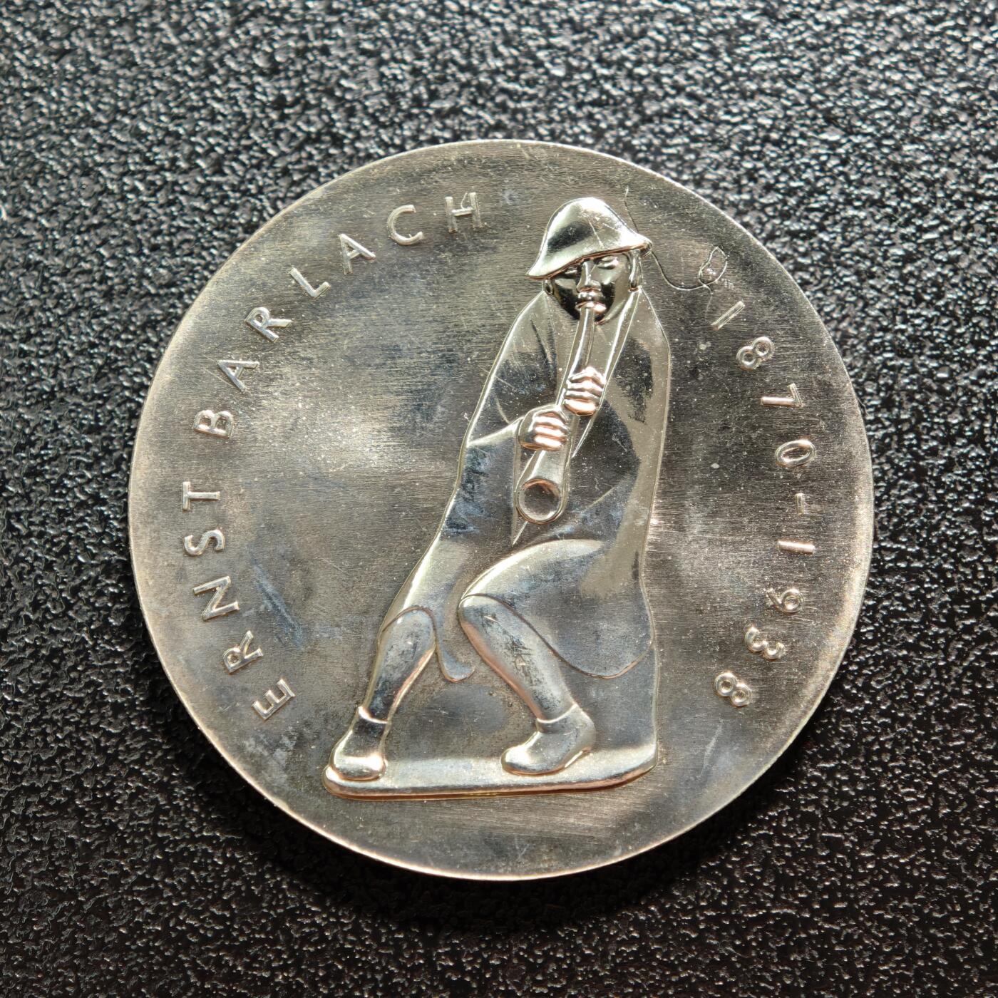 【德藏】世界币章拍卖第167期（拍品征集中~欢迎藏友联系） 1988年 东德表现主义雕刻家恩斯特·巴拉赫祘50周年5马克纪念镍币 直径约：29mm；重约：12.3g