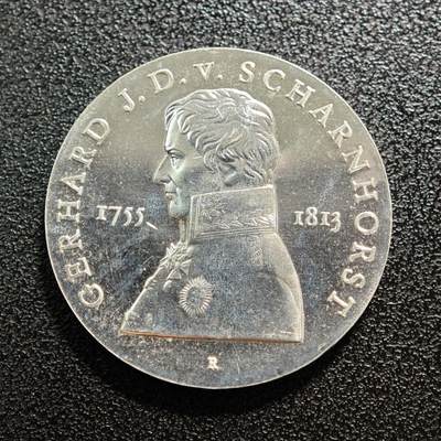 【德藏】世界币章拍卖第167期（拍品征集中~欢迎藏友联系） - 1980年 东德沙恩霍斯特将军诞辰225周年10马克纪念银币 直径约：32mm；重约：17g