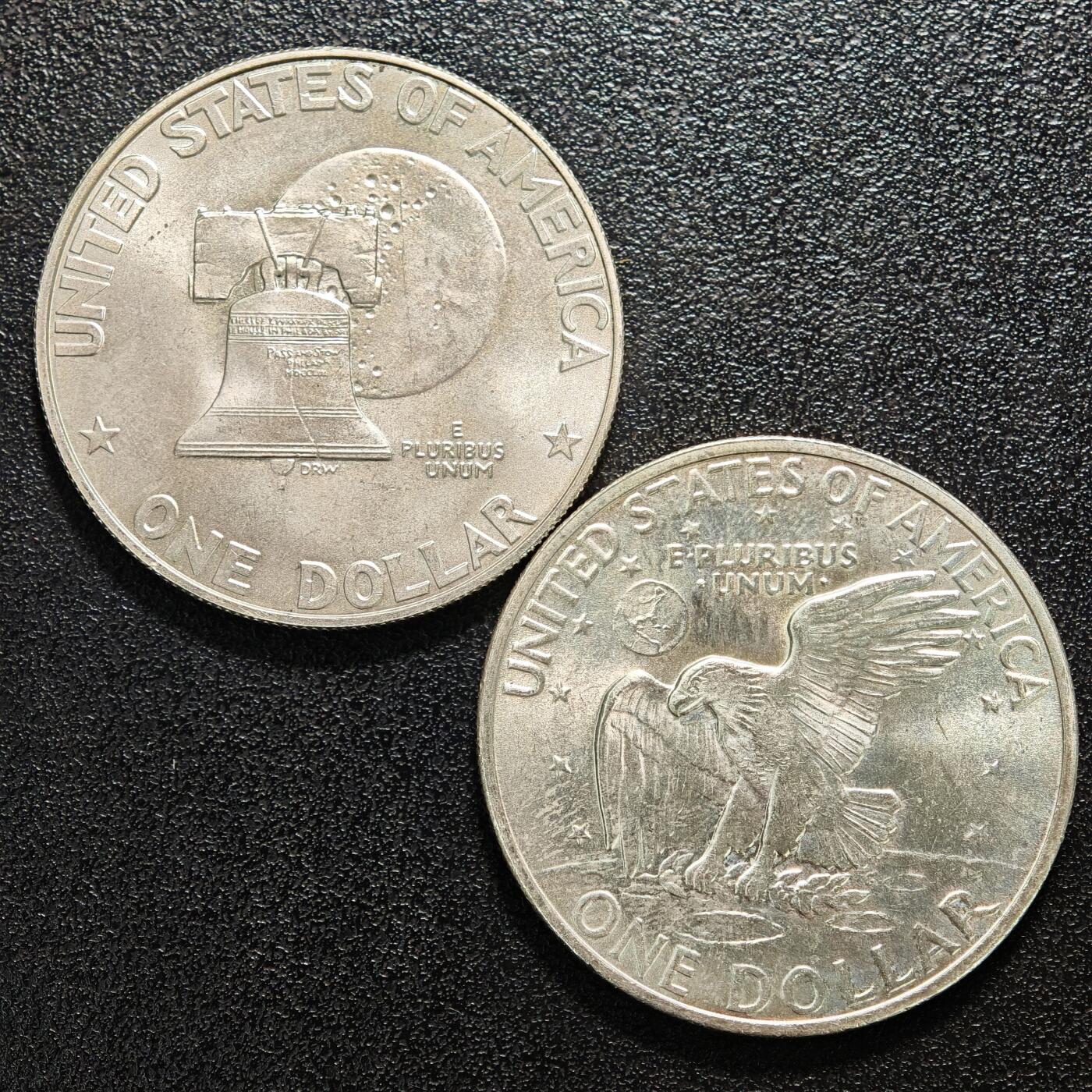 【德藏】世界币章拍卖第167期（拍品征集中~欢迎藏友联系） 2枚一组 1971、76年 美国1元银币 本组总重约：48.5g