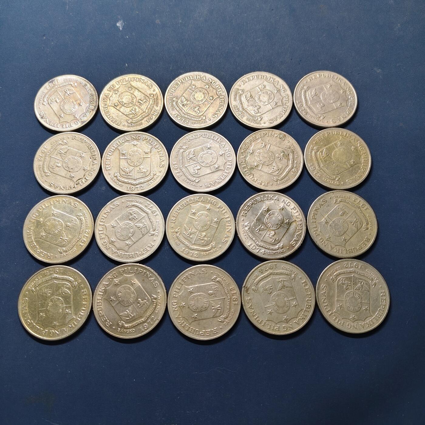 【全场包邮】纯粹捡漏拍507场-持续更新中 【批量】菲律宾各年份大型何塞·黎刹1比索20枚一组
