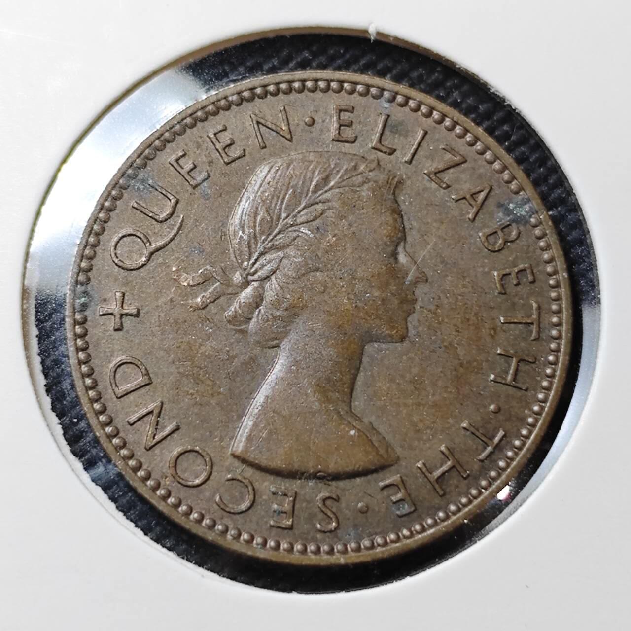 KK钱币收藏小铺  第396期  2月预留时间 周末发货  1954新西兰半便士铜币