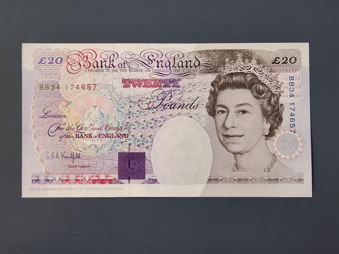 2月27号晚上8点 外国纸币自动截拍第32场 英国20新品