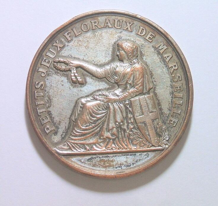 【旋风钱币】2月28日19:00准时开拍 精美欧洲币章、银币银章、第三帝国钱币等 全场包邮！ 法国1900年前后 女神坐像高浮雕精制大镀银章 42MM