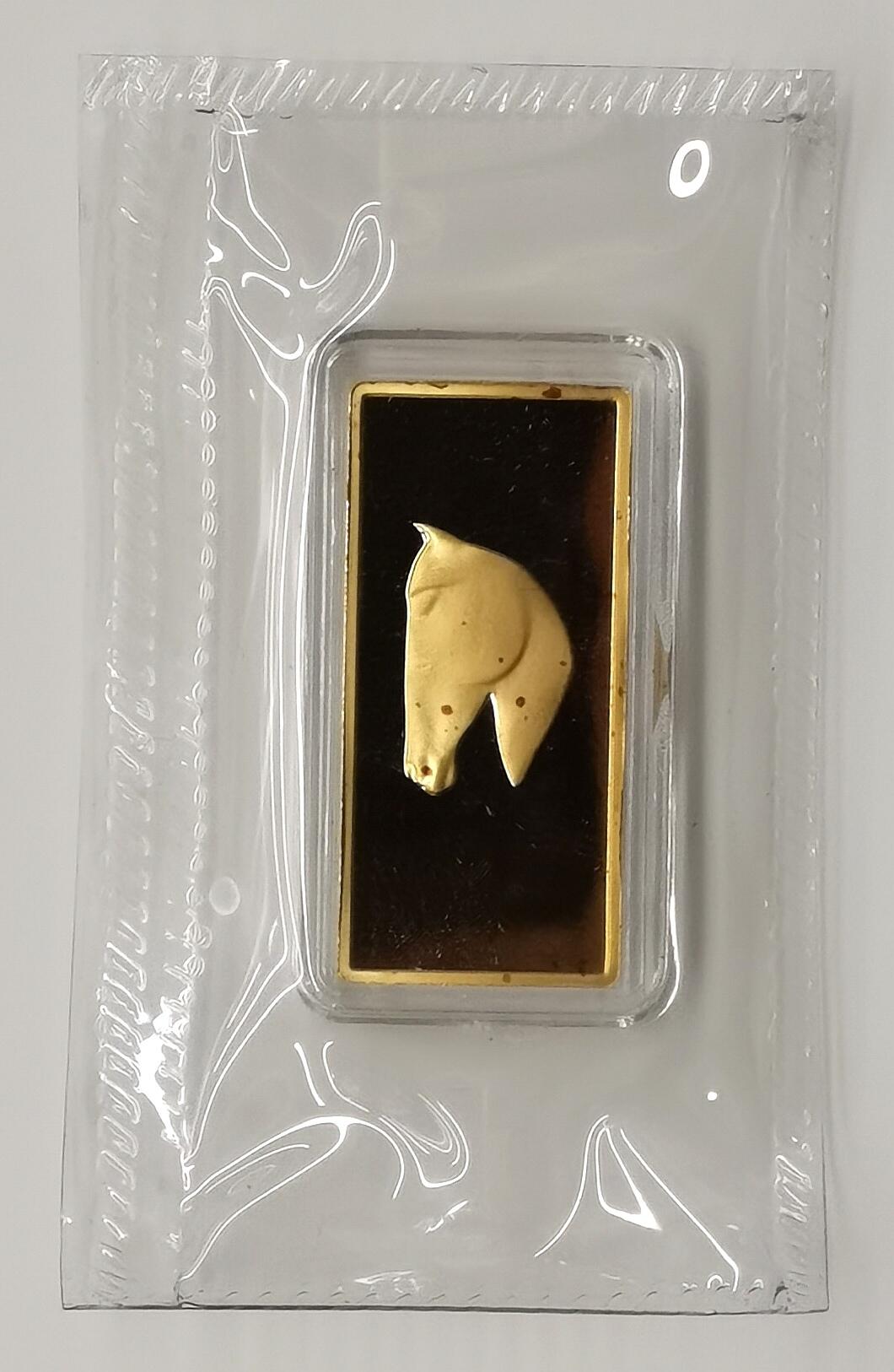 博洋堂世界钱币拍卖第162期（全场包邮） 上海造币有限公司2014年甲午马年1/4盎司纪念金条，999金，带证书