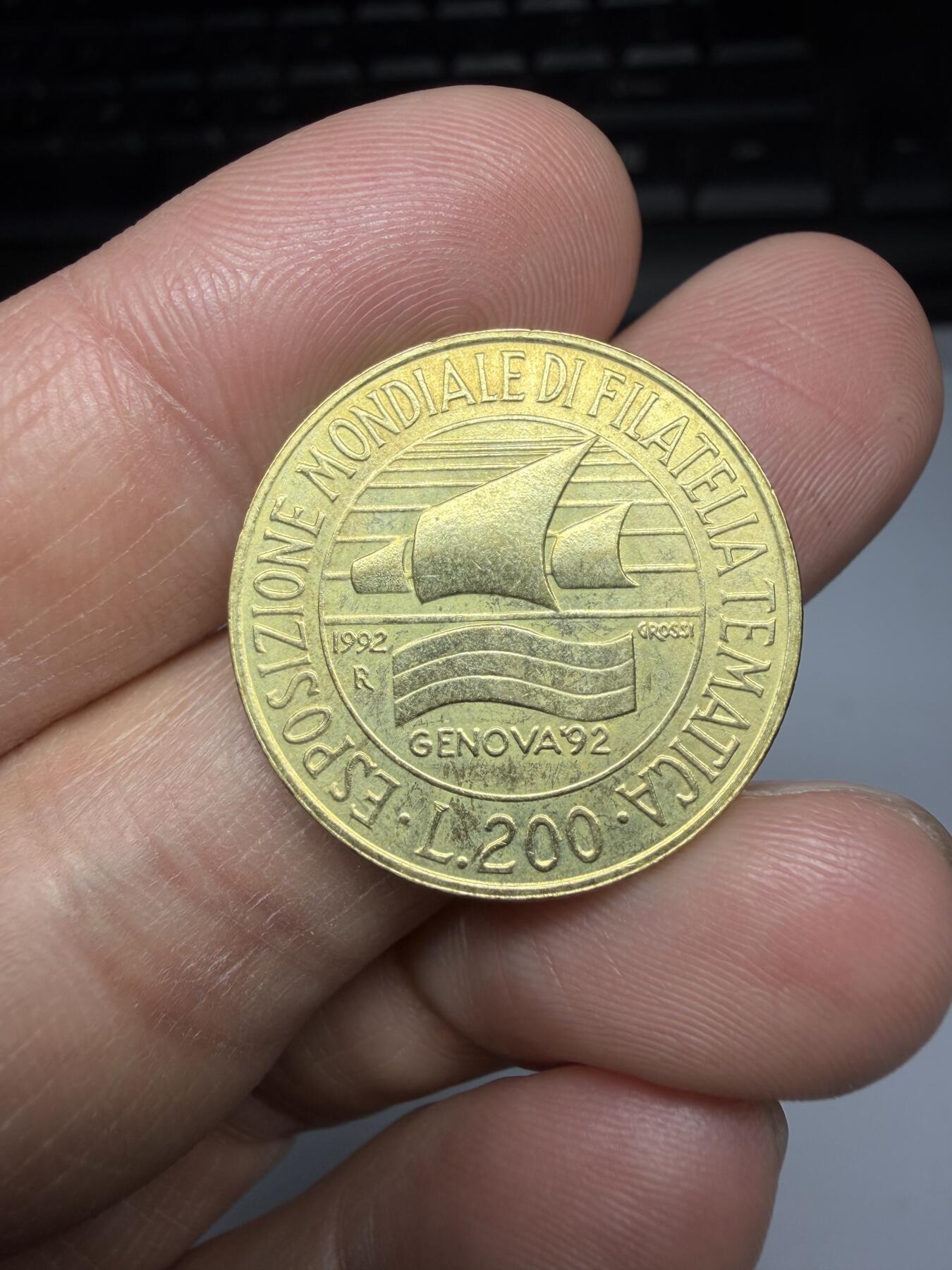 2026年集古藏今外币拍卖第二期-第9场—（总第309拍），可以寄存60天，满160元包邮。 1992年意大利200里拉纪念币