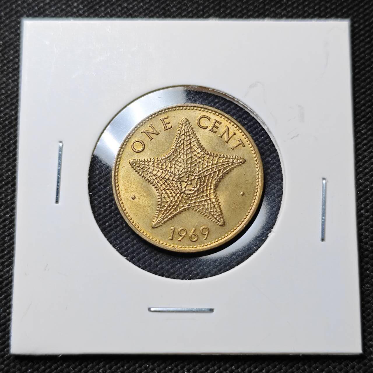 KK钱币收藏小铺  第396期  2月预留时间 周末发货  1969巴哈马1分铜币 