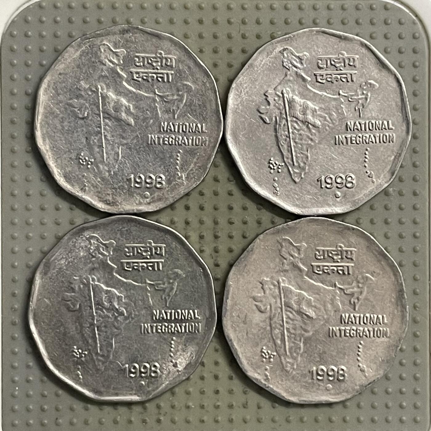 2026年第28场各国散币拍卖（总第178场） 印度1998年2卢比4枚