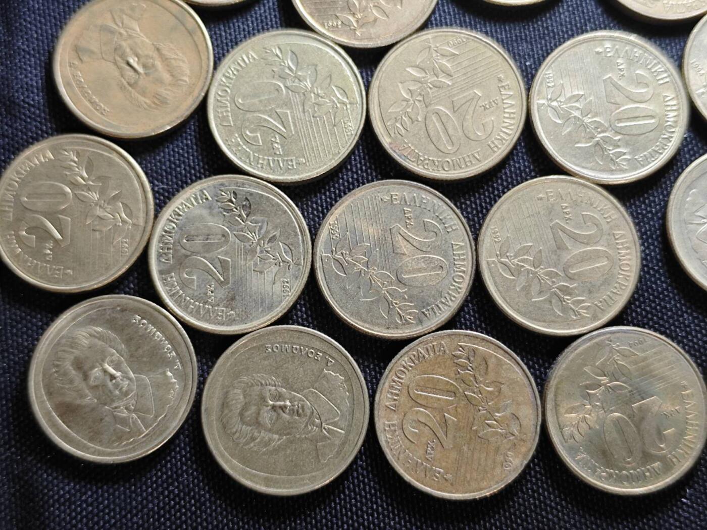 KK钱币收藏小铺   套币 批量/好品散币专场 2月预留时间 周末发货  希腊20德拉克马一组26枚