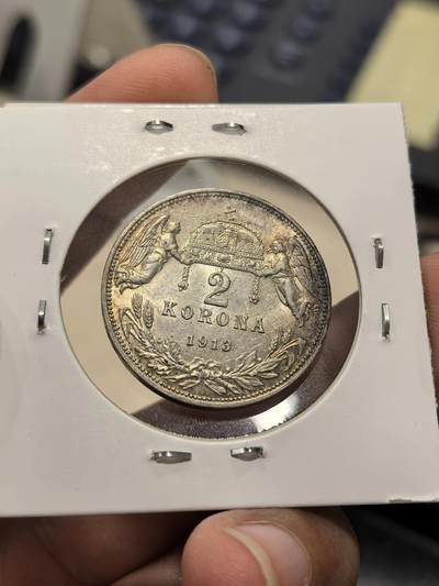 博洋堂世界钱币拍卖第162期（全场包邮） 匈牙利1913年2克朗银币