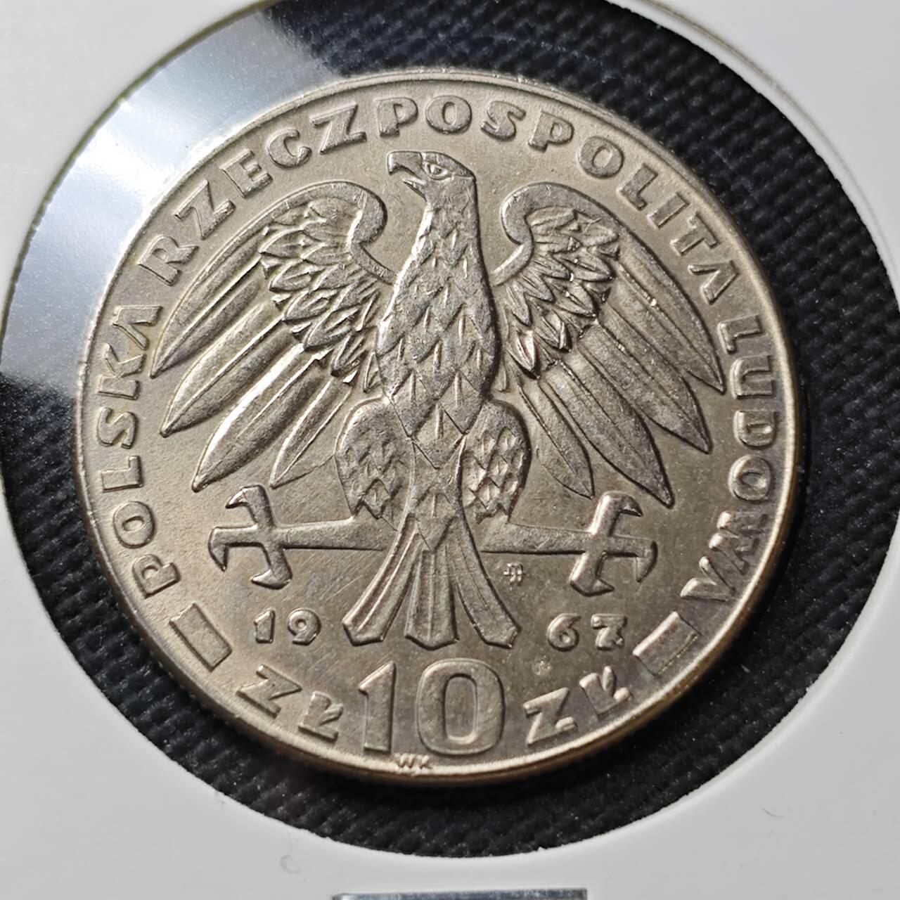 KK钱币收藏小铺  第396期  2月预留时间 周末发货  1967波兰10兹罗提纪念币