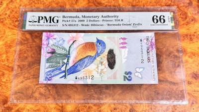 得物收藏 Chase Auction 第36期 - - 外钞、银元、民国钞和人民币混合场！（更新中） -  2009年百慕大2元，PMG66！