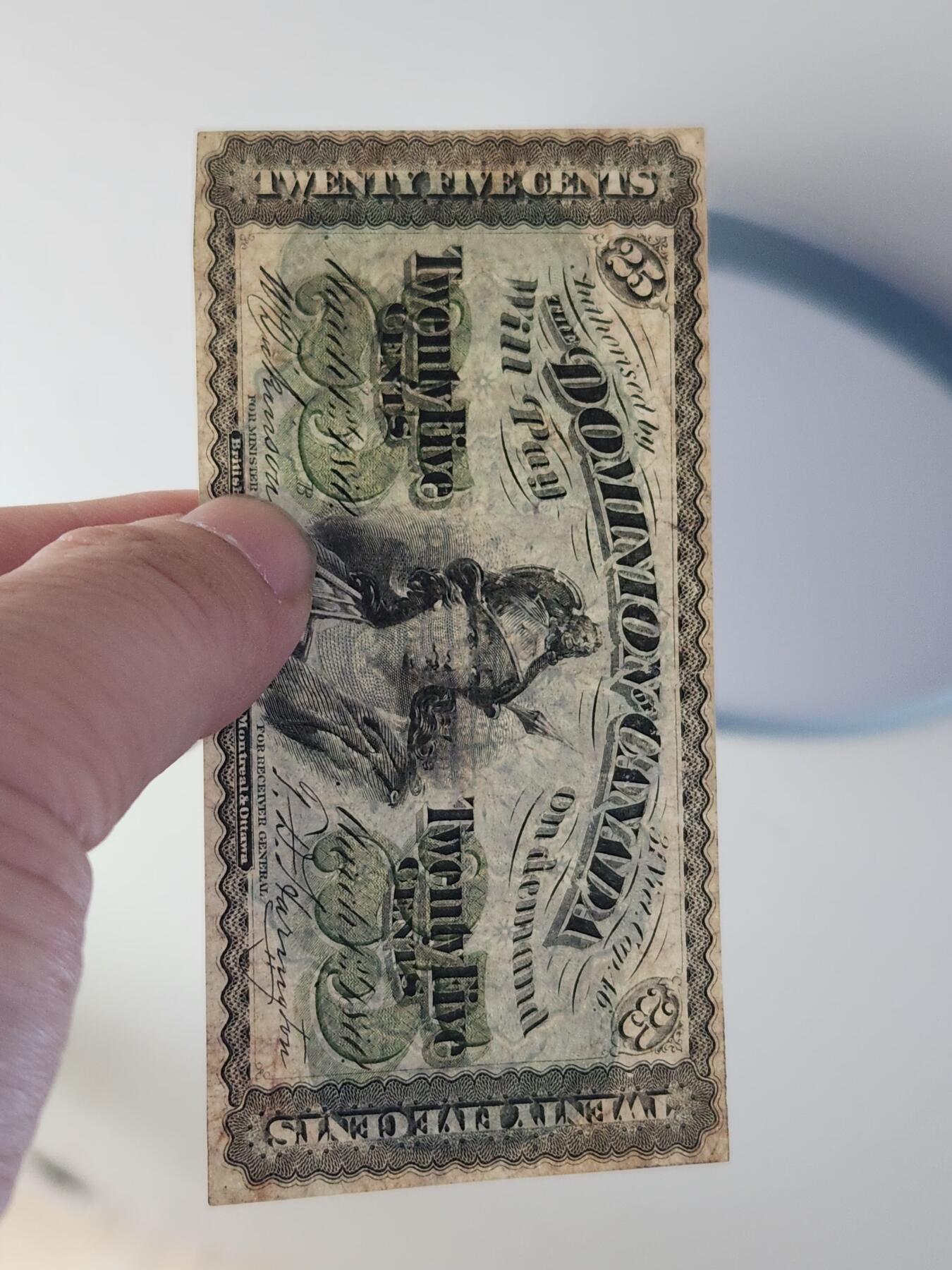 2月27号晚上8点 外国纸币自动截拍第32场 第一版 加拿大25元 1870年 极美品 