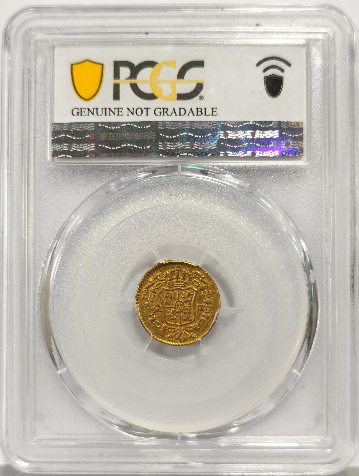 博洋堂世界钱币拍卖第162期（全场包邮） PCGS XF 西班牙1783/0年卡洛斯三世1/2埃斯库多金币，稀见品种