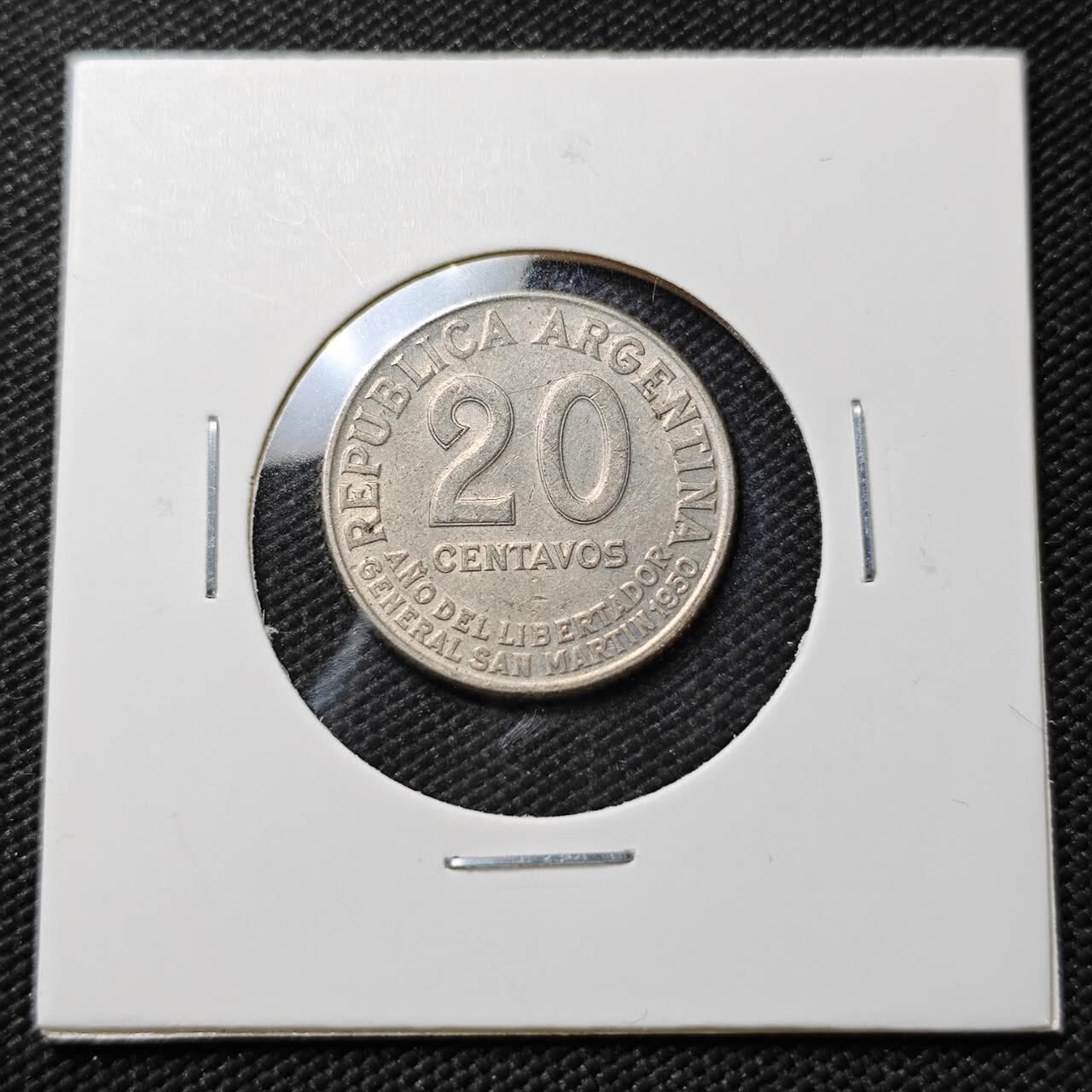 KK钱币收藏小铺  第396期  2月预留时间 周末发货  阿根廷20分纪念币