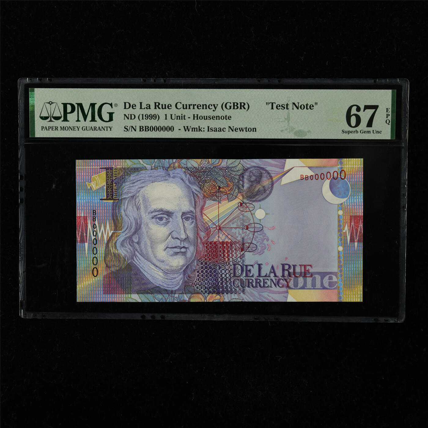 【亘邦集藏】第221期拍卖 1999年 德纳罗测试钞1 PMG 67EPQ 2437099-003