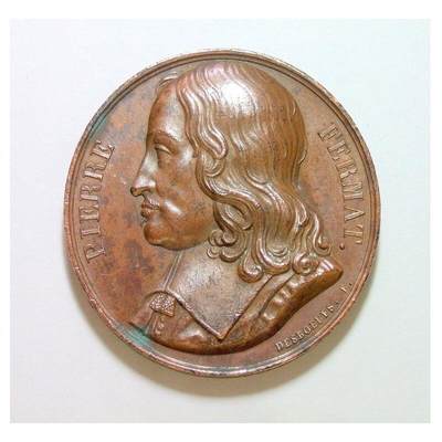 【旋风钱币】2月28日19:00准时开拍 精美欧洲币章、银币银章、第三帝国钱币等 全场包邮！ - 法国1822年 大数学家费马高浮雕精制大铜章 光边 40MM