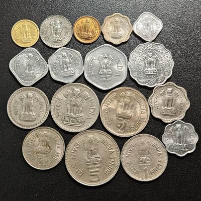 【德藏】世界币章拍卖第167期（拍品征集中~欢迎藏友联系） - 17枚一组 印度从英属独立后流通硬币