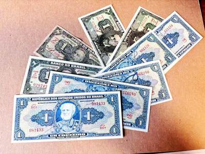 【Blue Auction】世界纸币精拍第788期——18级TOP拍卖/信誉/品质/专业/高效💫 - 【一组9张 均手签版】巴西 不同版本1克鲁塞罗 品相如图