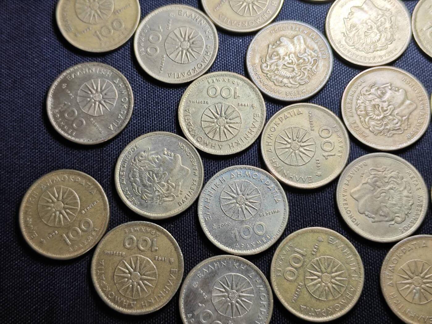 KK钱币收藏小铺   套币 批量/好品散币专场 2月预留时间 周末发货  希腊100德拉克马一组33枚