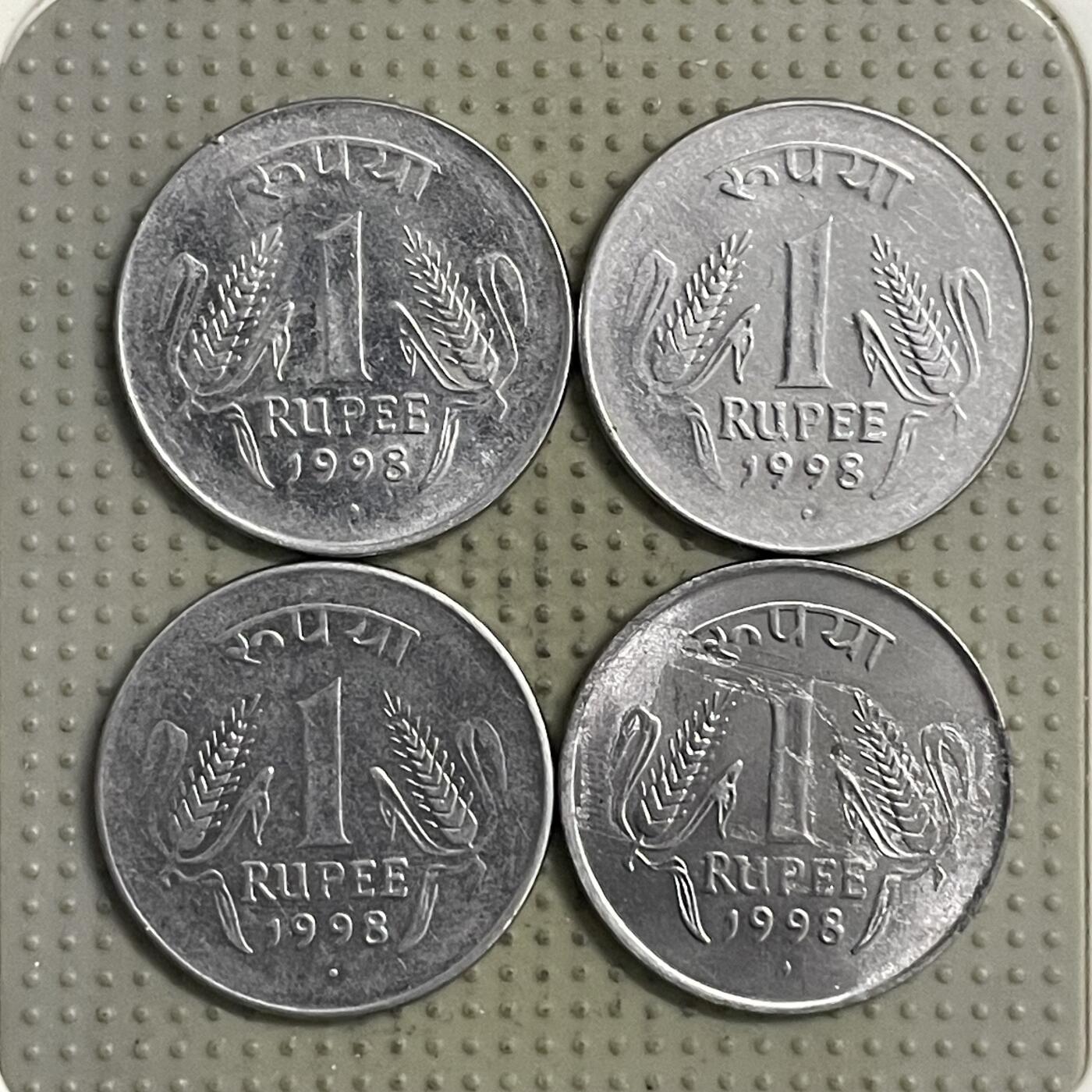 2026年第28场各国散币拍卖（总第178场） 印度1998年1卢比4枚