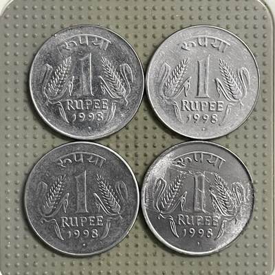 2026年第28场各国散币拍卖（总第178场） - 印度1998年1卢比4枚