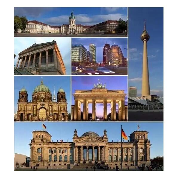 【旋风钱币】2月28日19:00准时开拍 精美欧洲币章、银币银章、第三帝国钱币等 全场包邮！ 【艺术】法国艺术大章 勃兰登堡门+柏林各大地标建筑 高浮雕精制彩色巨型大镀金章 带证书 100MM 376克