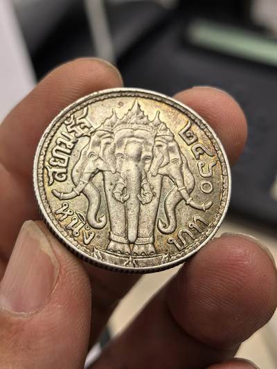 博洋堂世界钱币拍卖第162期（全场包邮） 泰国1917年拉玛六世1泰铢三象银币，原味包浆带光，状态一流