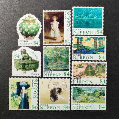 ↓君缘收藏749期☞钱币邮品↓无佣金、可寄存、满30元包邮  - 日本邮票，2021年美术的世界第3集绘画邮票10全，有2套随机发一套