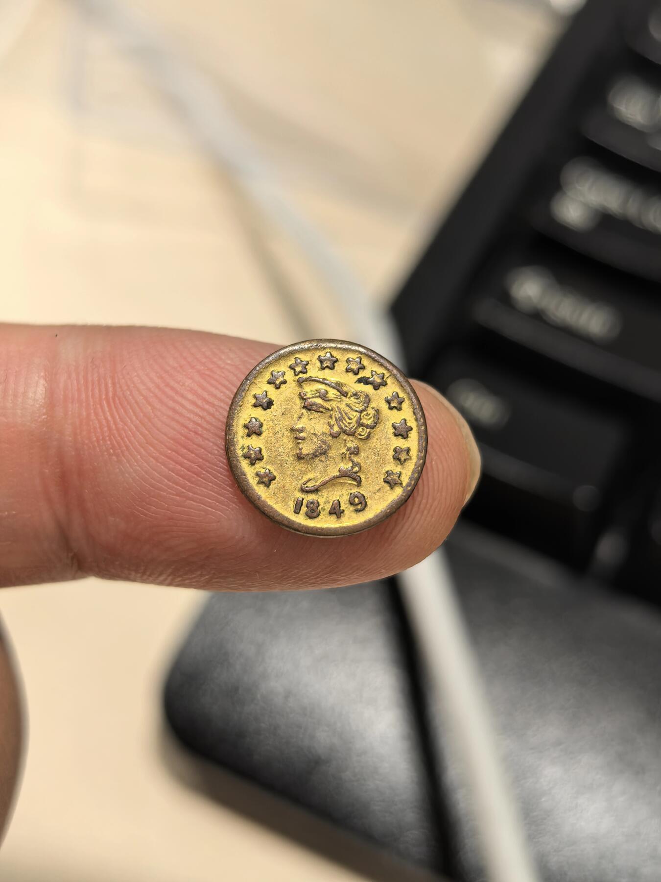 博洋堂世界钱币拍卖第162期（全场包邮） 美国1849（币面）加州淘金纪念代币