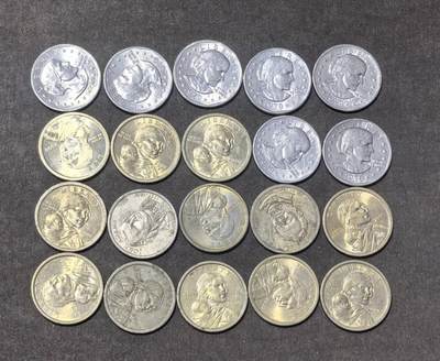 北京马甸外国币专卖第148期，外国币，中国早期纪念币专场，陆续上拍，欢迎关注 - 1美元20枚，流通品