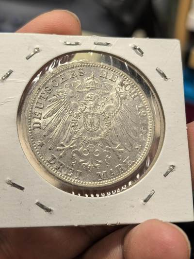 博洋堂世界钱币拍卖第162期（全场包邮） 德国巴伐利亚1914年3马克银币