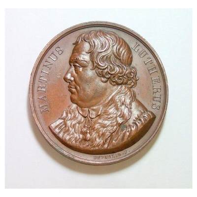 法国1821年 马丁路德高浮雕精制大铜章 光边 40MM 法国1821年 马丁路德高浮雕精制大铜章 光边 40MM