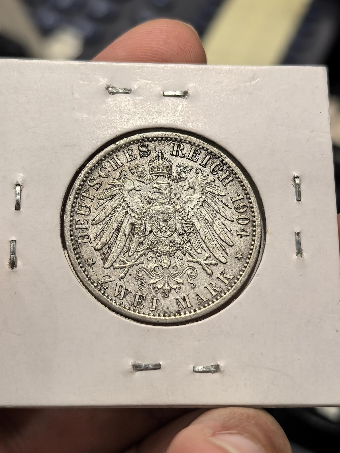 博洋堂世界钱币拍卖第162期（全场包邮） 德国梅克伦堡-什未林1904年2马克银币