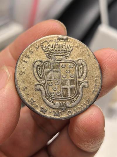 博洋堂世界钱币拍卖第162期（全场包邮） - 马耳他骑士团1769年15Tari银币，稀见品种，正面是骑士团纹章，背面是施洗者圣约翰立像，左侧旗帜，下方羔羊（神之羔羊）