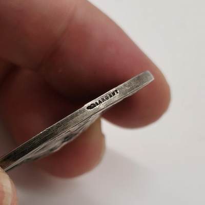 博洋堂世界钱币拍卖第162期（全场包邮） 法国新艺术大师博泰L.Bottee的经典戎装玛丽安娜银章，边铭丰饶角1argent，直径36mm，20.8克950银，品相非常好，有原装纸盒