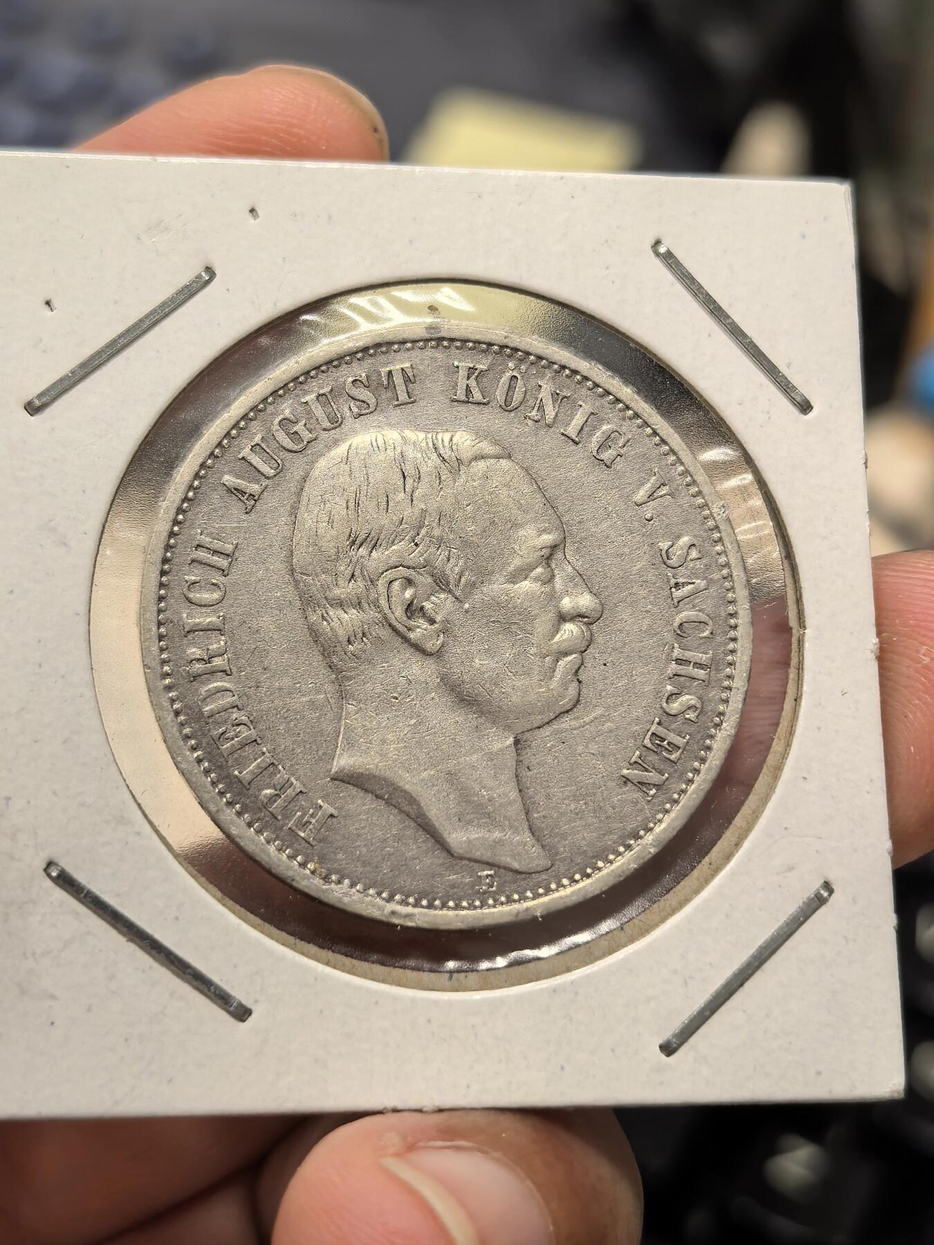 博洋堂世界钱币拍卖第162期（全场包邮） 德国萨克森1909年3马克银币