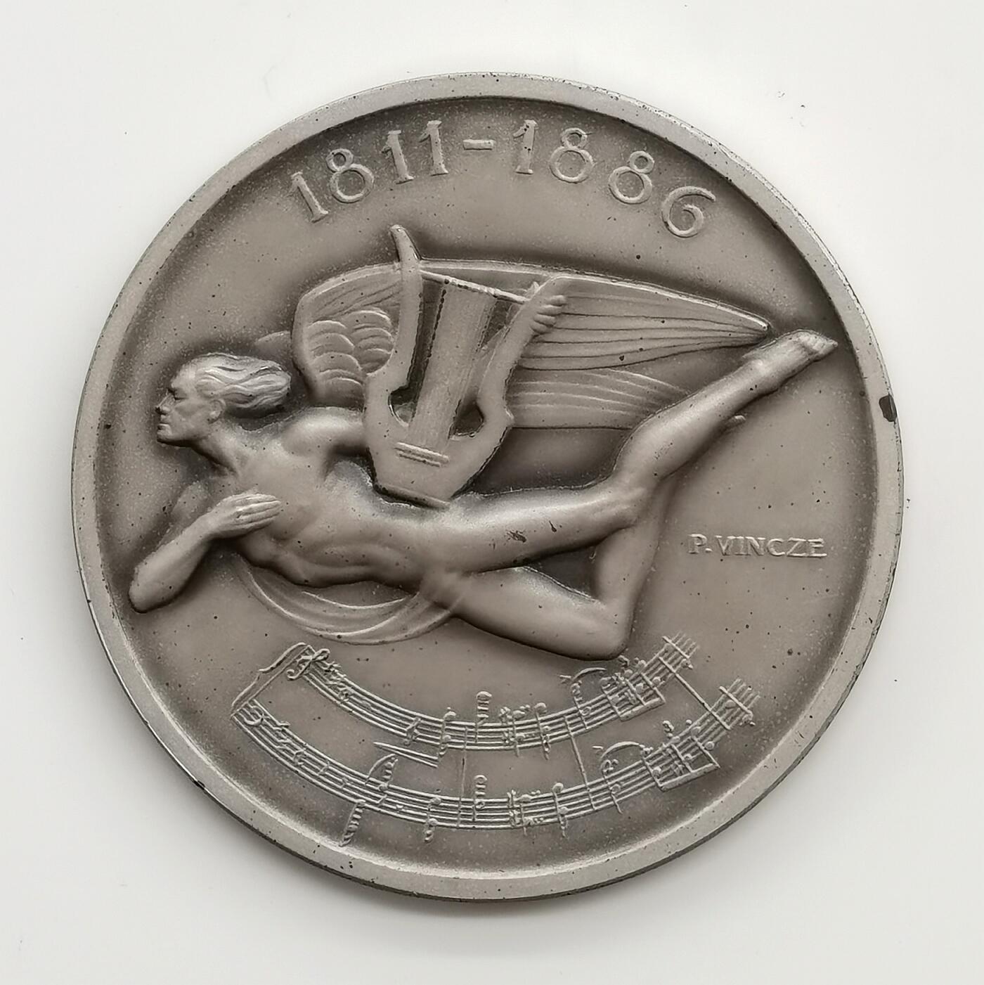 博洋堂世界钱币拍卖第162期（全场包邮） 1961年匈牙利著名钢琴家李斯特诞辰150周年纪念章，直径约57mm，重量约90克