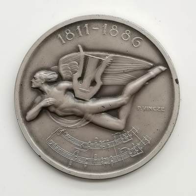 博洋堂世界钱币拍卖第162期（全场包邮） 1961年匈牙利著名钢琴家李斯特诞辰150周年纪念章，直径约57mm，重量约90克