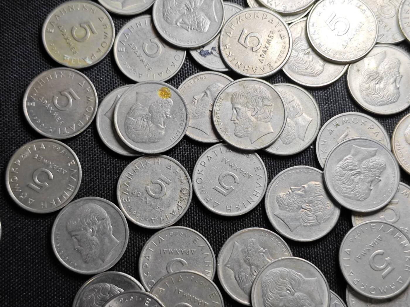 KK钱币收藏小铺   套币 批量/好品散币专场 2月预留时间 周末发货  希腊5德拉克马108枚一组