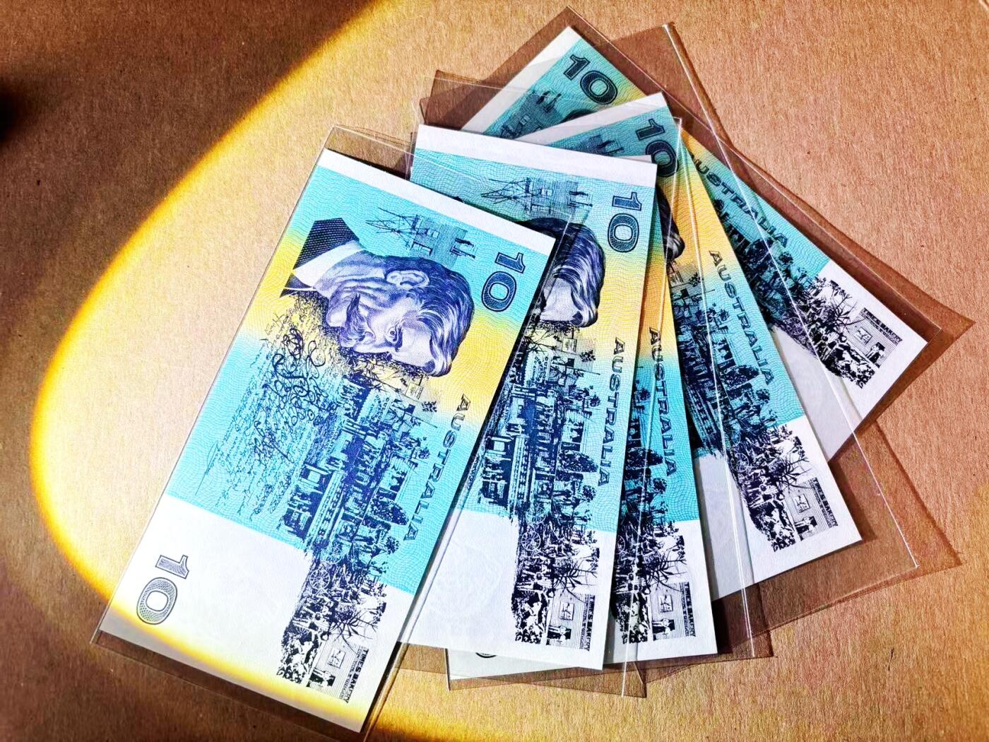 【Blue Auction】世界纸币精拍第788期——18级TOP拍卖/信誉/品质/专业/高效💫 【一组5张 含无47 多种签名】澳大利亚 10元 UNC/UNC-