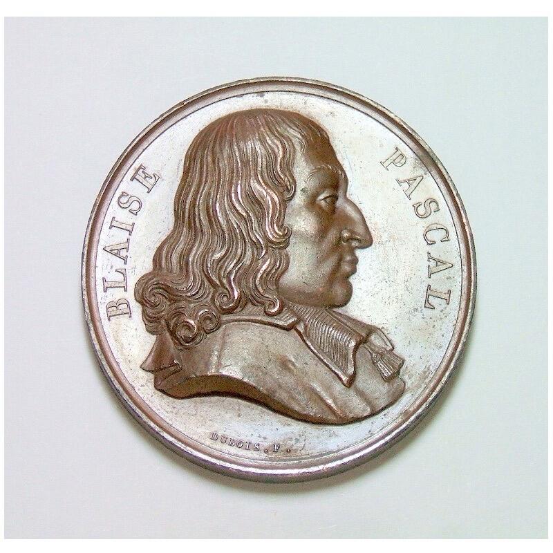 【旋风钱币】2月28日19:00准时开拍 精美欧洲币章、银币银章、第三帝国钱币等 全场包邮！ 法国1817年 大科学家帕斯卡高浮雕精制大铜章 光边 40MM