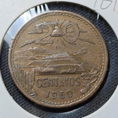 KK钱币收藏小铺  第396期  2月预留时间 周末发货 -  1960墨西哥20分