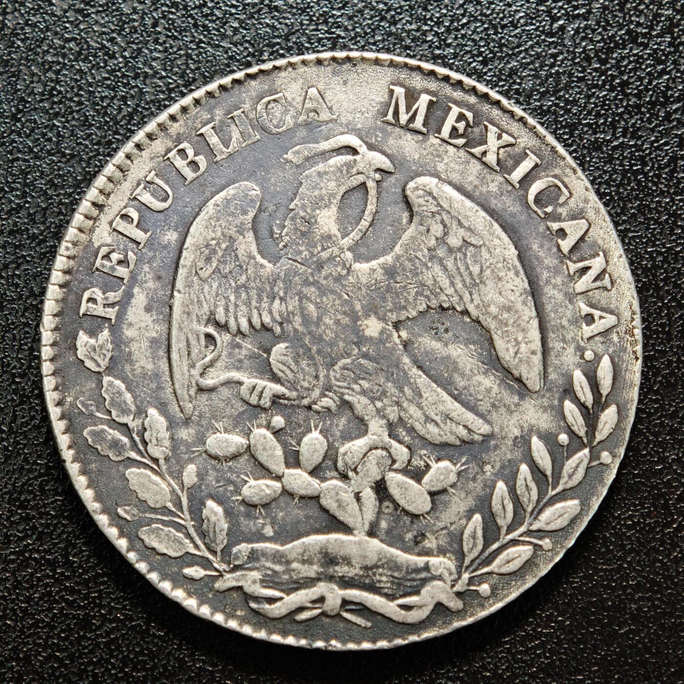 【德藏】世界币章拍卖第167期（拍品征集中~欢迎藏友联系） 1877年 墨西哥8R银币 900银 有戳 直径约：38.8mm；重约：27g