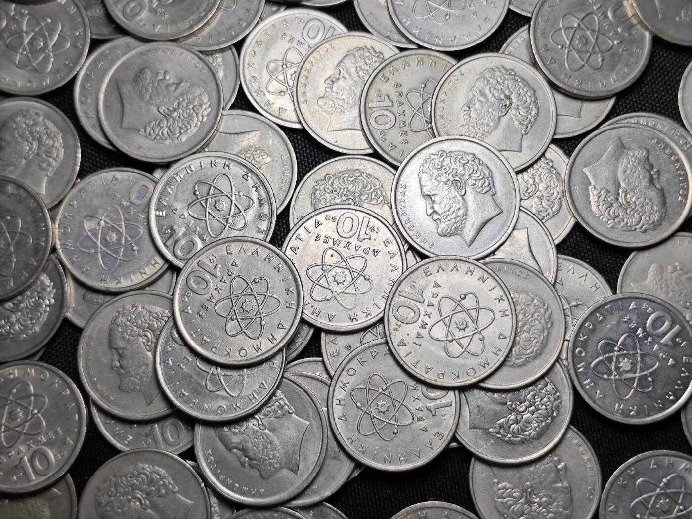 KK钱币收藏小铺   套币 批量/好品散币专场 2月预留时间 周末发货  希腊10德拉克马111枚一组